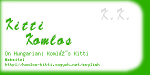 kitti komlos business card